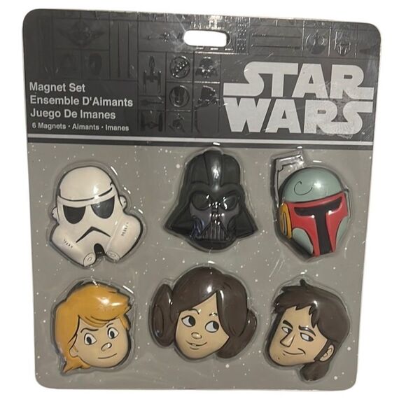 Disney Star Wars Character Six Magnets Set New in Packaging - Picture 1 of 6